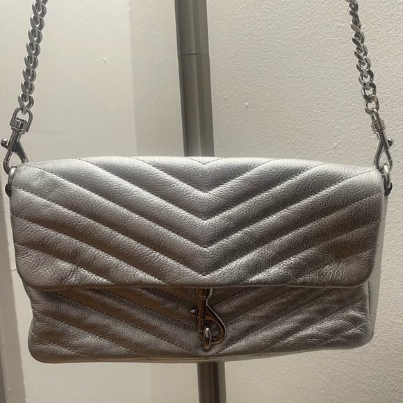 Rebecca Minkoff Metallic Silver Crossbody Bag - Picture 5 of 8